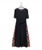 BLUE LABEL CRESTBRIDGEブルーレーベルクレストブリッジ）の古着「切替 カットソーワンピース　55J85-223-09」｜ブラック