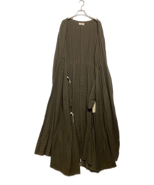 Uhr（ウーア）Uhr (ウーア) Gauze Wrap Dress グリーン サイズ:38の古着・服飾アイテム