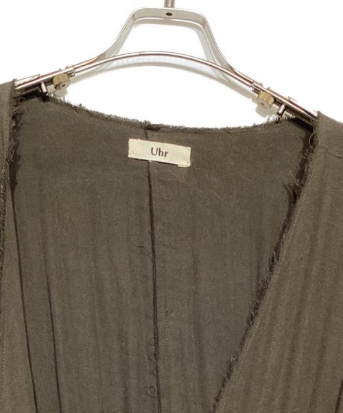 Uhr（ウーア）Uhr (ウーア) Gauze Wrap Dress グリーン サイズ:38の古着・服飾アイテム