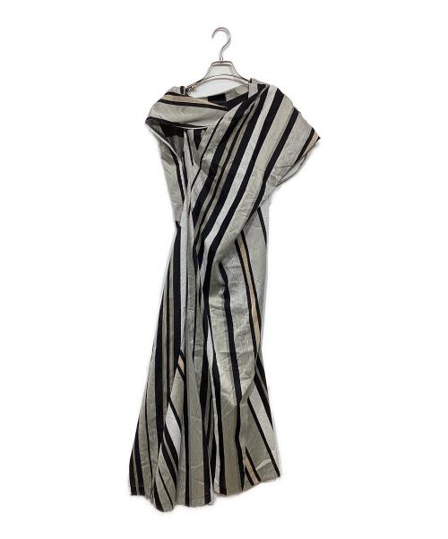 divka（ディウカ）divka (ディウカ) ストライプワンピースDK13-07-D02 グレー サイズ:3の古着・服飾アイテム
