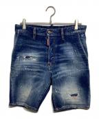 DSQUARED2ディースクエアード）の古着「デニムハーフパンツ　S74MU0674」｜インディゴ