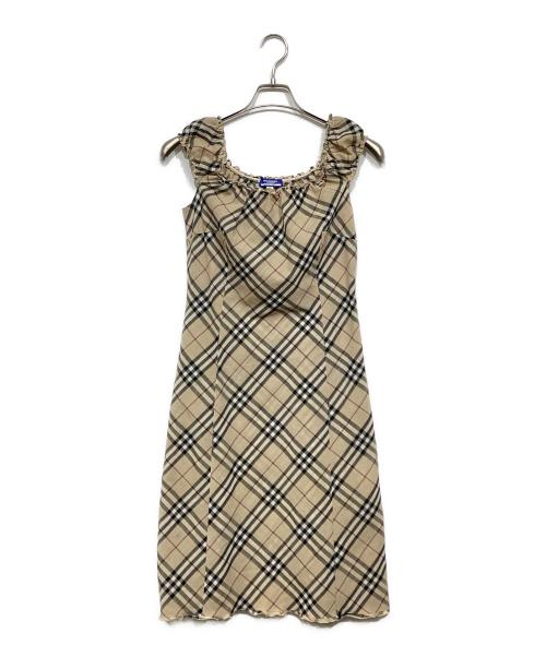 BURBERRY BLUE LABEL（バーバリー ブルー レーベル）BURBERRY BLUE LABEL (バーバリーロンドンブルーレーベル) ノバチェックワンピース ベージュ サイズ:38の古着・服飾アイテム