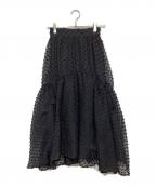 Snidelスナイデル）の古着「バリエチュールスカート　SWFS241189」｜ブラック