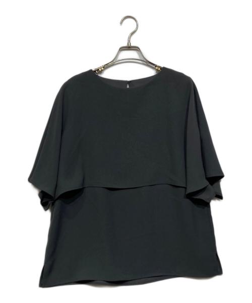 23区（ニジュウサンク）23区 (ニジュウサンク) ストレッチジョーゼット レイヤー カットソー グレー サイズ:38の古着・服飾アイテム