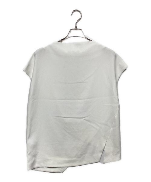 ENFOLD（エンフォルド）ENFOLD (エンフォルド) ダブルクロスアシンメトリーノースリーブカットソー　 ホワイト サイズ:38の古着・服飾アイテム