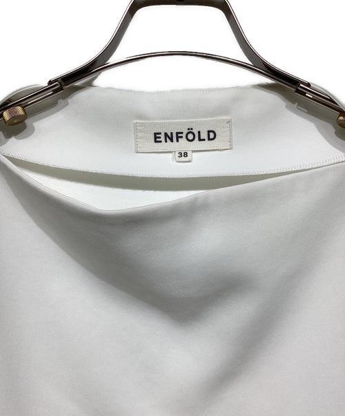 ENFOLD（エンフォルド）ENFOLD (エンフォルド) ダブルクロスアシンメトリーノースリーブカットソー　 ホワイト サイズ:38の古着・服飾アイテム