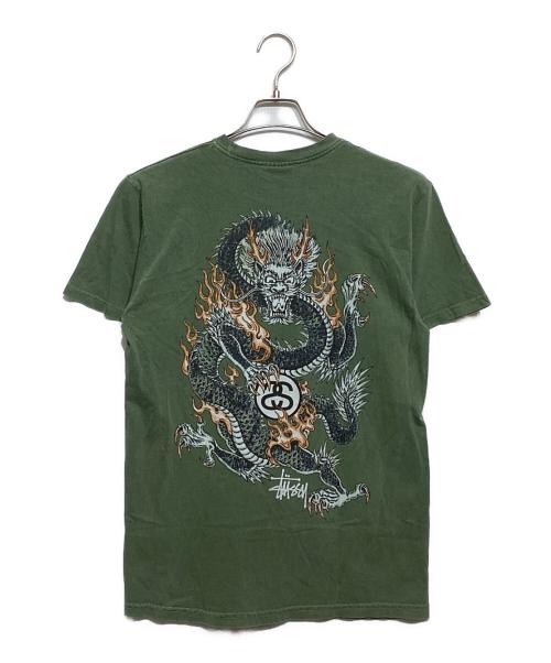 OLDstussy（オールドステューシー）OLDstussy (オールドステューシー) ドラゴンプリントTEE グリーン サイズ:Sの古着・服飾アイテム