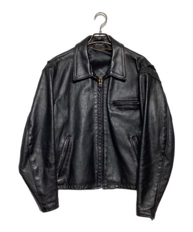 ショット ブラックレザーシングルライダースジャケット642 サイズ40