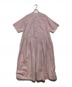 nest Robeネストローブ）の古着「コットンラミーブロード近江晒 シャツワンピース」｜ピンク