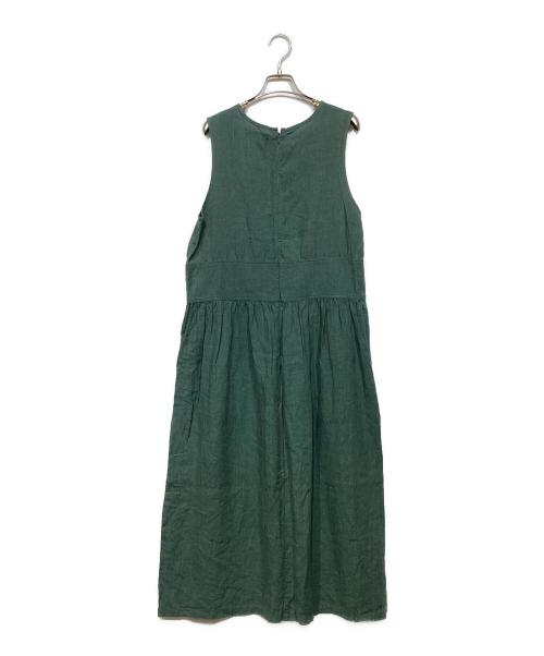 eternite de soi-e（エテルニテ ドゥ ソワ）eternite de soi-e (エテルニテ ドゥ ソワ) aranciato別注 リネンワンピース　821036-1 グリーン サイズ:1の古着・服飾アイテム