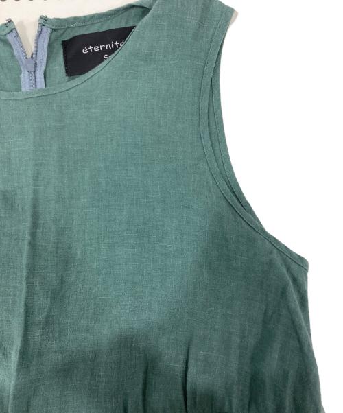eternite de soi-e（エテルニテ ドゥ ソワ）eternite de soi-e (エテルニテ ドゥ ソワ) aranciato別注 リネンワンピース　821036-1 グリーン サイズ:1の古着・服飾アイテム