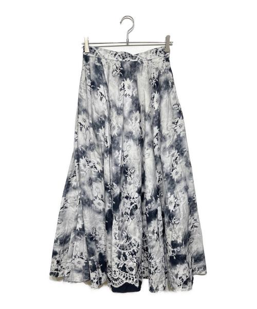 MSGM（エムエスジーエム）MSGM (エムエスジーエム) トロンプルイユ レースプリント マキシスカート グレー サイズ:40 未使用品の古着・服飾アイテム