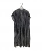 SPECCHIOスペッチオ）の古着「ギャザーノースリーブワンピース」｜グレー