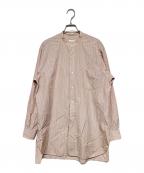 COMOLIコモリ）の古着「バンドカラーシャツ」｜ピンク