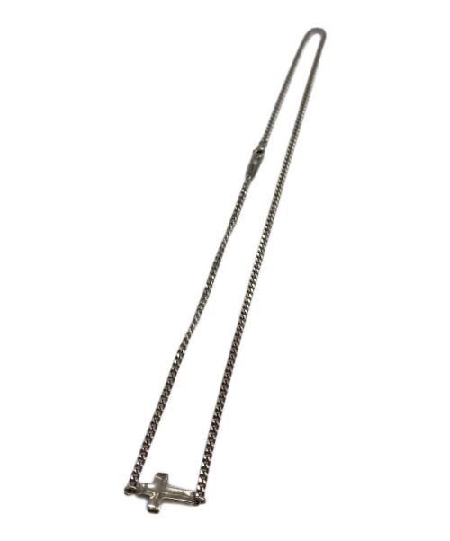 THE CRIMIE（ザ クライミー）THE CRIMIE (ザ クライミー) LETTER RIBBON CROSS ASYMMETRY SILVER NECKLESSの古着・服飾アイテム