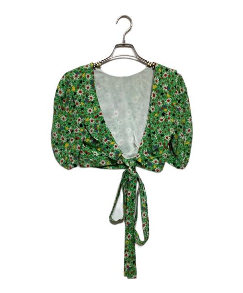 MIU MIU（ミュウミュウ）MIU MIU (ミュウミュウ) マロケインブラウス グリーン サイズ:42の古着・服飾アイテム