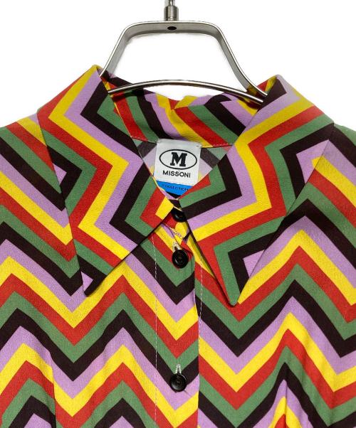 missoni（ミッソーニ）missoni (ミッソーニ) ジグザグシャツワンピース マルチカラー サイズ:40の古着・服飾アイテム