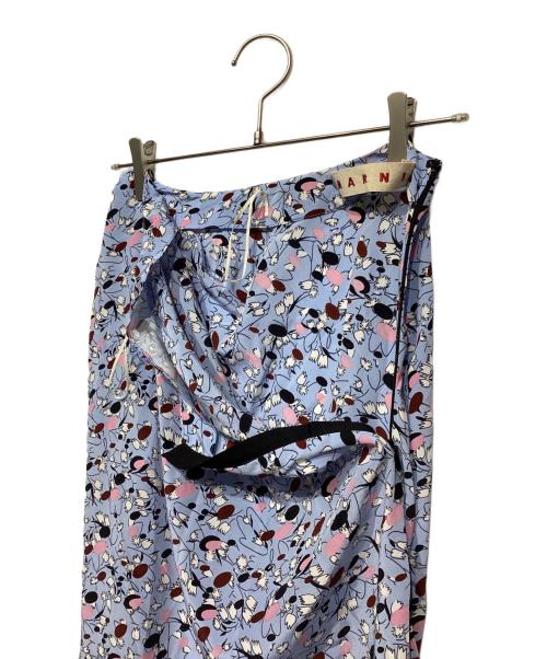 MARNI（マルニ）MARNI (マルニ) シルク花柄デザインスカート  ブルー サイズ:38の古着・服飾アイテム
