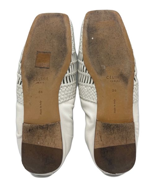 CELINE（セリーヌ）CELINE (セリーヌ) フィービー期  メッシュフラットシューズ ホワイト サイズ:36の古着・服飾アイテム