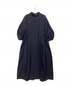 ENFOLDエンフォルド）の古着「リネンライク 立体スリーブDRESS」｜ネイビー