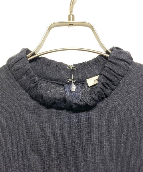 ENFOLD（エンフォルド）ENFOLD (エンフォルド) リネンライク 立体スリーブDRESS ネイビー サイズ:36の古着・服飾アイテム