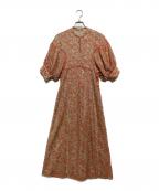 CLANEクラネ）の古着「FLORET EMBROIDERY ARM ONE PIECE」｜ベージュ×オレンジ