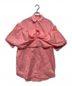 MM6 Maison Margielaエムエムシックスメゾンマルジェラ）の古着「CAMICIA RUFFLE PANEL S32CU0126 S47294」｜ピンク