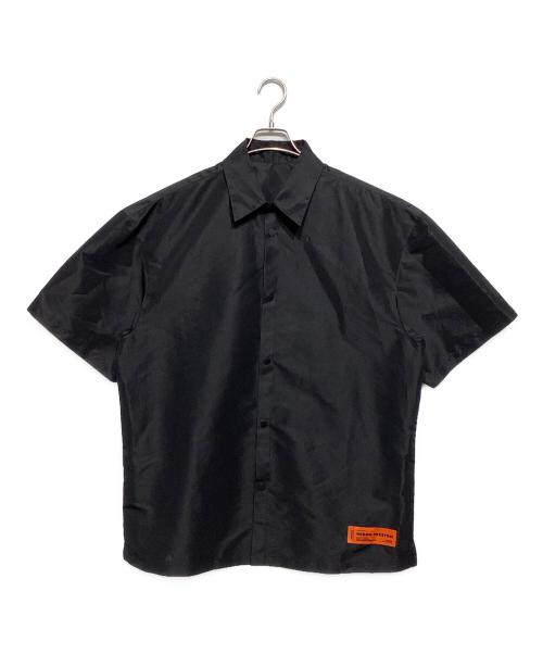 HERON PRESTON（ヘロンプレストン）HERON PRESTON (ヘロンプレストン) スローガン プリント ショートスリーブ シャツ ブラック サイズ:Mの古着・服飾アイテム