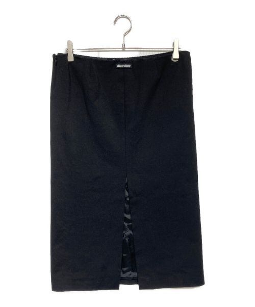 MIU MIU（ミュウミュウ）MIU MIU (ミュウミュウ) Long Skirt ブラック サイズ:40の古着・服飾アイテム
