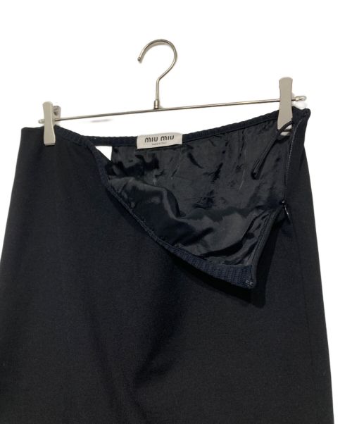 MIU MIU（ミュウミュウ）MIU MIU (ミュウミュウ) Long Skirt ブラック サイズ:40の古着・服飾アイテム