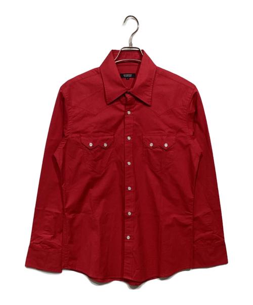 BURBERRY BLACK LABEL（バーバリーブラックレーベル）BURBERRY BLACK LABEL (バーバリーブラックレーベル) ウエスタンシャツ　BMW17-807-15 レッド サイズ:3の古着・服飾アイテム