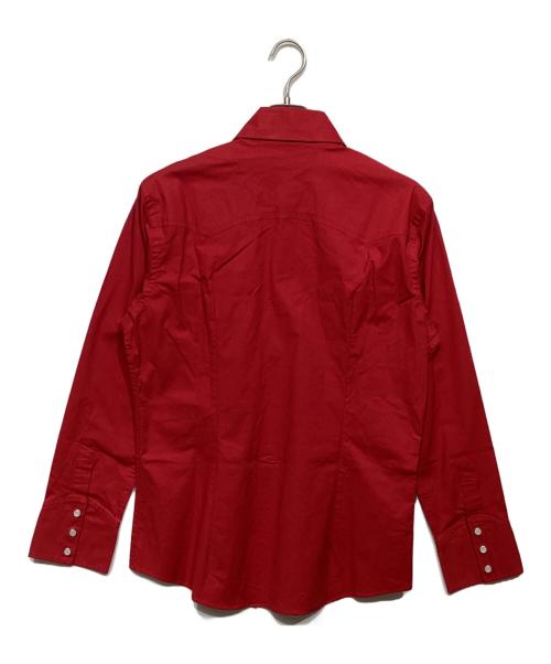 BURBERRY BLACK LABEL（バーバリーブラックレーベル）BURBERRY BLACK LABEL (バーバリーブラックレーベル) ウエスタンシャツ　BMW17-807-15 レッド サイズ:3の古着・服飾アイテム