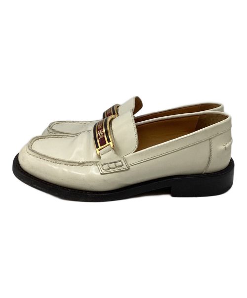 Christian Dior（クリスチャン ディオール）Christian Dior (クリスチャン ディオール) 21AWロゴプレートローファー ホワイト サイズ:36Dの古着・服飾アイテム