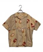 PINK HOUSEピンクハウス）の古着「パッチワークシャツ」｜ベージュ