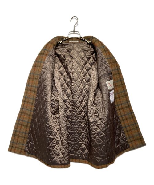 PAPAS（パパス）PAPAS (パパス) Harris Tweed (ハリスツイード) ツイードコート ブラウン サイズ:Lの古着・服飾アイテム