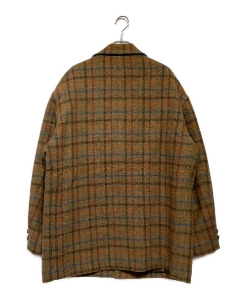 PAPAS（パパス）PAPAS (パパス) Harris Tweed (ハリスツイード) ツイードコート ブラウン サイズ:Lの古着・服飾アイテム