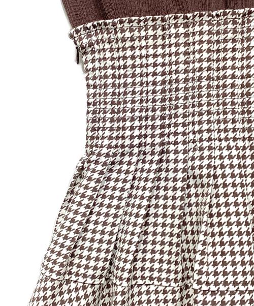 Snidel（スナイデル）Snidel (スナイデル) ニットベストコンビボリュームワンピ ブラウン サイズ:1 未使用品の古着・服飾アイテム