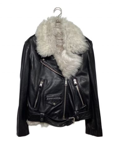 美品　オールセインツ　定価7万　ライダース ダブル ジャケット 羊革　ファー付 美品 オールセインツ 定価7万 ライダース ダブル ジャケット 羊革 ファー付