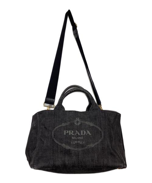 PRADA（プラダ）PRADA (プラダ) カナパ デニム 2WAYトートバッグ グレーの古着・服飾アイテム