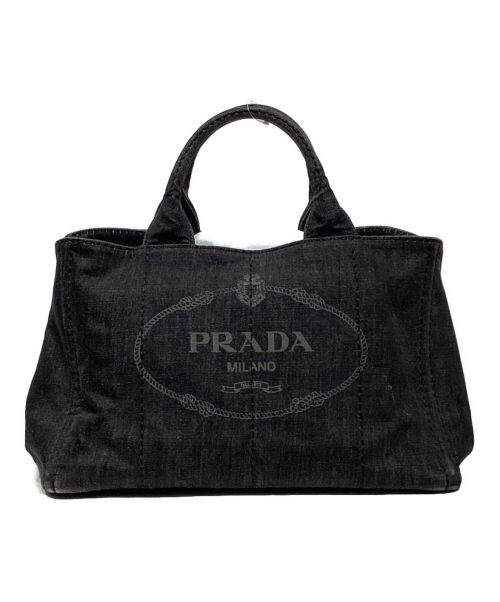 PRADA（プラダ）PRADA (プラダ) デニム カナパ トートバッグ ブラックの古着・服飾アイテム