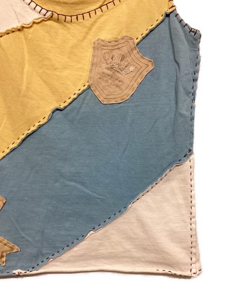 BURBERRY BLUE LABEL（バーバリーロンドンブルーレーベル）BURBERRY BLUE LABEL (バーバリーロンドンブルーレーベル) ノースリーブカットソー　FA548-179 イエロー×ブルー サイズ:38の古着・服飾アイテム