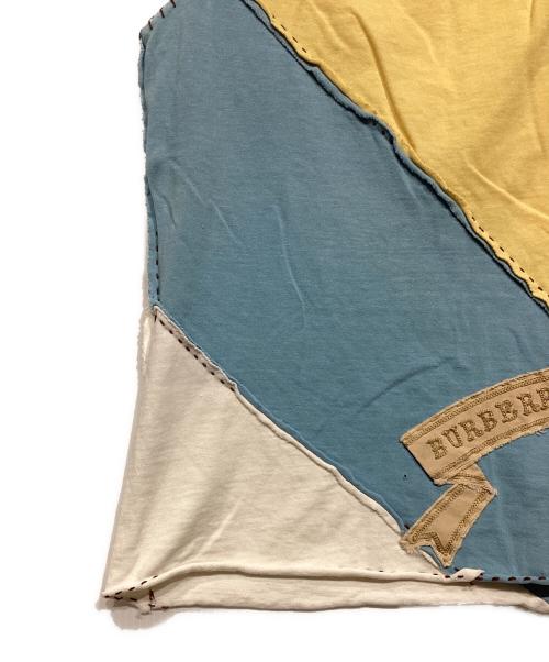 BURBERRY BLUE LABEL（バーバリーロンドンブルーレーベル）BURBERRY BLUE LABEL (バーバリーロンドンブルーレーベル) ノースリーブカットソー　FA548-179 イエロー×ブルー サイズ:38の古着・服飾アイテム