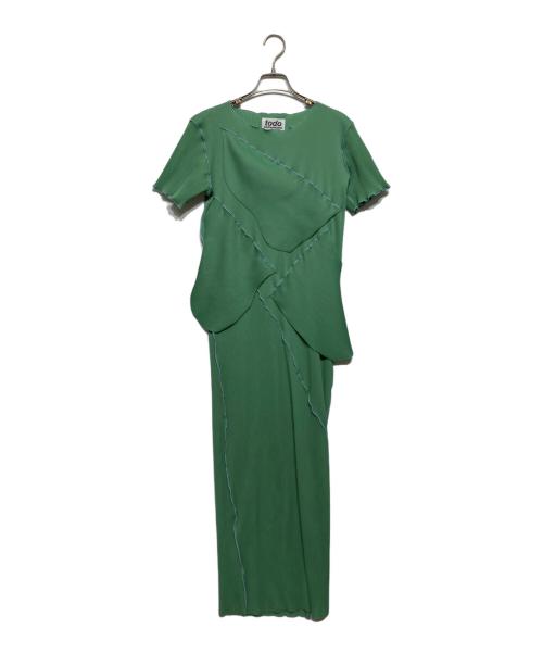 kotohayokozawa（コトハヨコザワ）kotohayokozawa (コトハヨコザワ) プリーツデザインワンピース グリーン サイズ:-の古着・服飾アイテム
