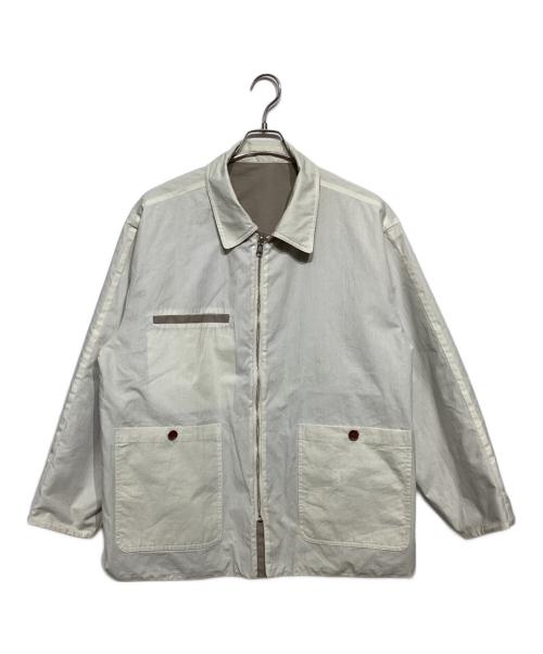Cabaret Poval（キャバレーポバール）Cabaret Poval (キャバレーポバール) REVERSIBLE VENTILE COAT ベージュ×ホワイト サイズ:Lの古着・服飾アイテム