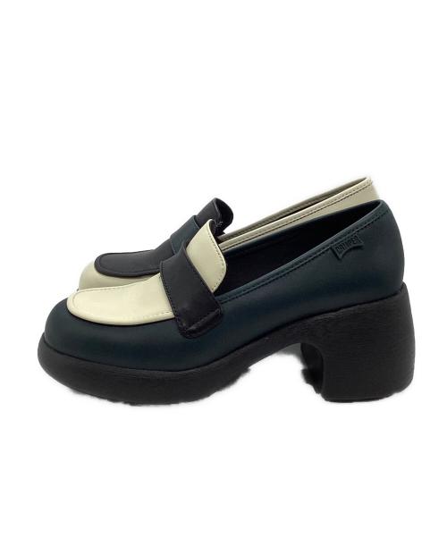 CAMPER（カンペール）CAMPER (カンペール) TWINS パンプス グリーン×ブラック×ホワイト サイズ:37の古着・服飾アイテム