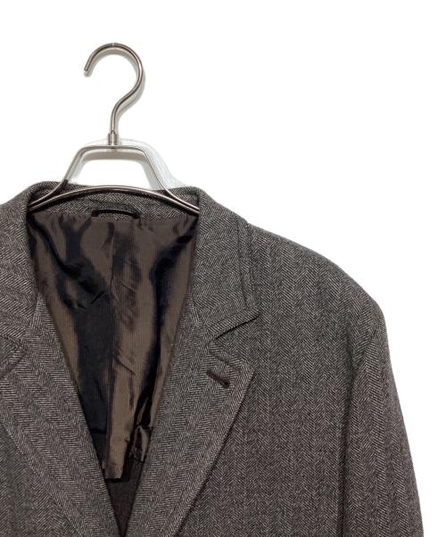 ERMENEGILDO ZEGNA（エルメネジルド・ゼニア）ERMENEGILDO ZEGNA (エルメネジルド・ゼニア) ヘリンボーン ウールチェスターコート ブラウン サイズ:58の古着・服飾アイテム