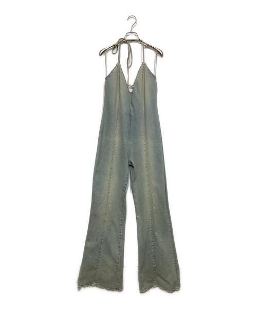 ZARA（ザラ）ZARA (ザラ) Barbie (バービー) デニムホルターネックジャンプスーツ インディゴ サイズ:L 未使用品の古着・服飾アイテム