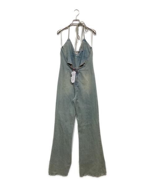 ZARA（ザラ）ZARA (ザラ) Barbie (バービー) デニムホルターネックジャンプスーツ インディゴ サイズ:L 未使用品の古着・服飾アイテム