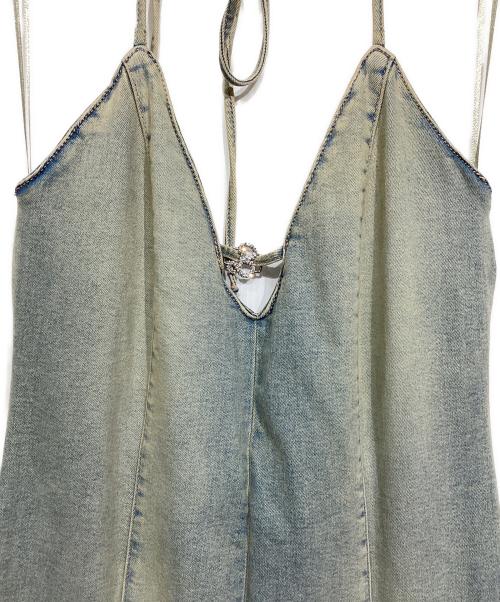 ZARA（ザラ）ZARA (ザラ) Barbie (バービー) デニムホルターネックジャンプスーツ インディゴ サイズ:L 未使用品の古着・服飾アイテム