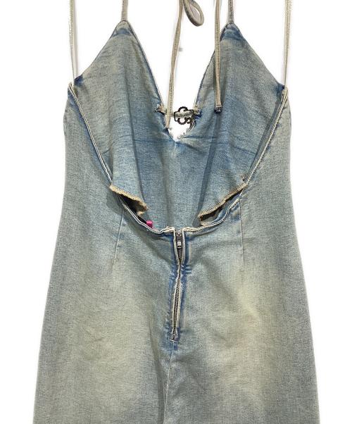 ZARA（ザラ）ZARA (ザラ) Barbie (バービー) デニムホルターネックジャンプスーツ インディゴ サイズ:L 未使用品の古着・服飾アイテム